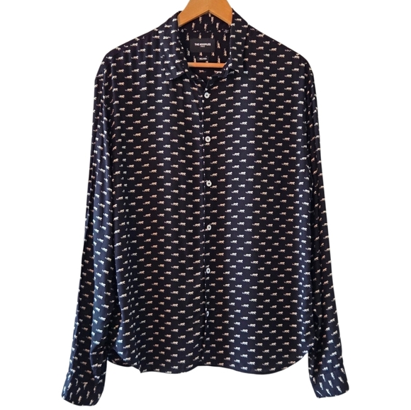The Kooples Paris Jaguar Print Men's Long Sleeve Lightweight Shirt Size XL - Picture 5 of 16